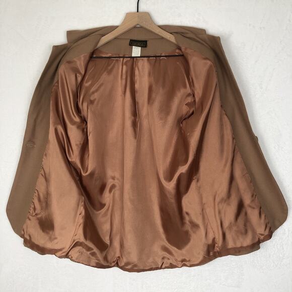 VTG BARONESA Wool Blend Blazer Women’s Sz 6 (40") Camel Tan Lined Pockets USA - Picture 14 of 16